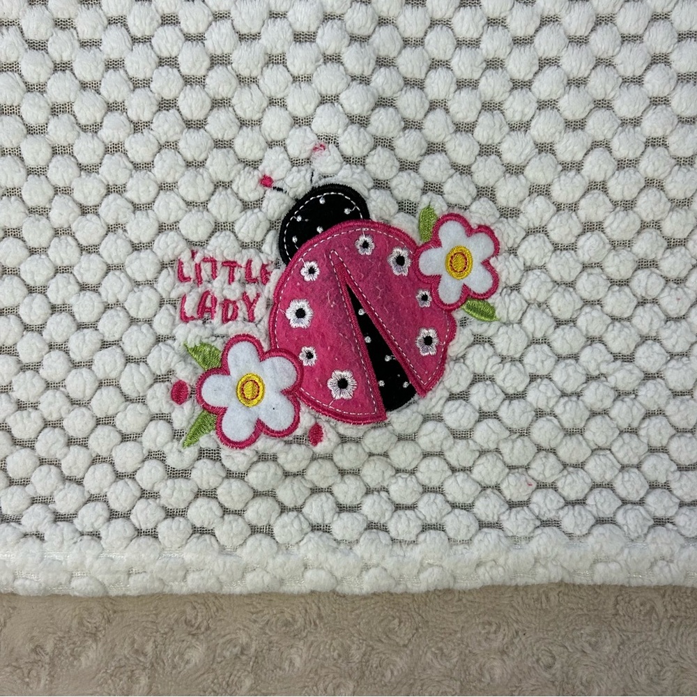 Zak & Zoey Little Lady Ladybug Baby Blanket Pink White Flower Security Lovey
